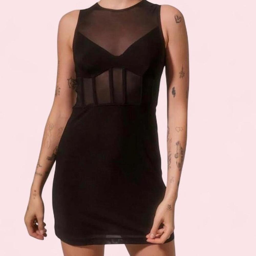 Urban Outfitters Black Mini Dress Size: M Witchy whimsy goth fairy core